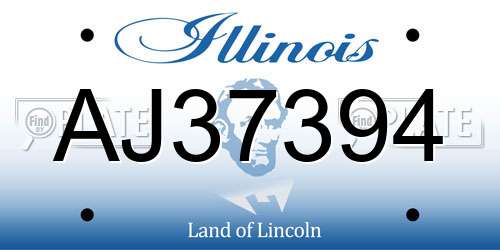 AJ37394 Illinois License Plate
