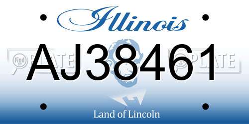 AJ38461 Illinois License Plate