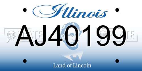 AJ40199 Illinois License Plate