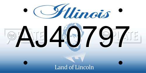AJ40797 Illinois License Plate