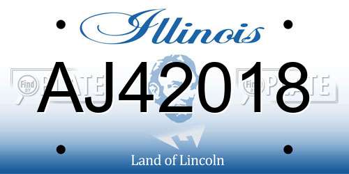 AJ42018 Illinois License Plate