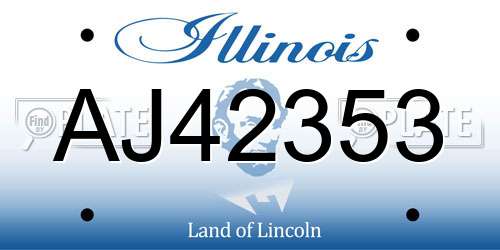 AJ42353 Illinois License Plate