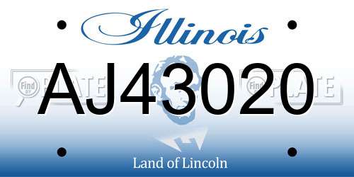 AJ43020 Illinois License Plate