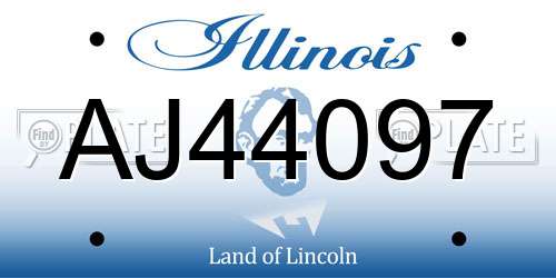 AJ44097 Illinois License Plate