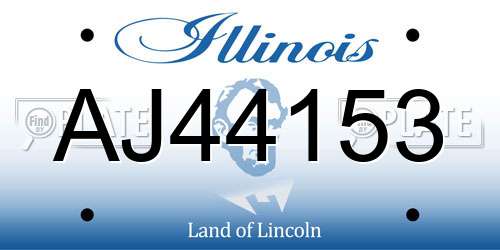 AJ44153 Illinois License Plate