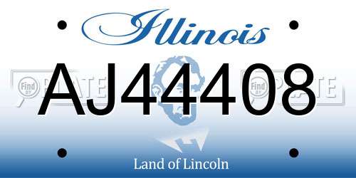 AJ44408 Illinois License Plate