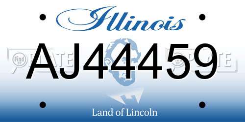 AJ44459 Illinois License Plate