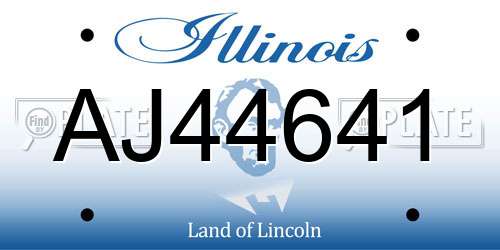AJ44641 Illinois License Plate
