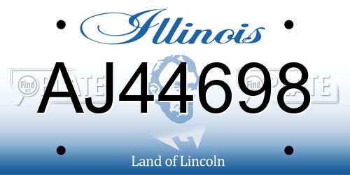 AJ44698 Illinois License Plate