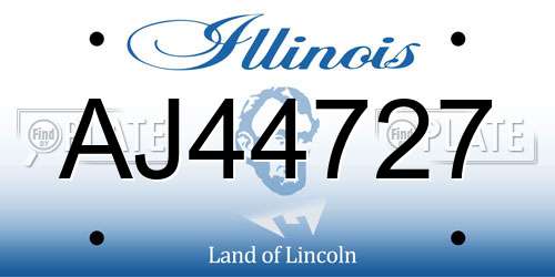 AJ44727 Illinois License Plate
