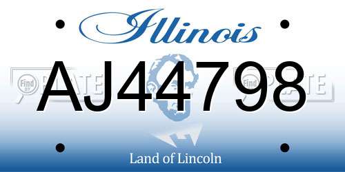 AJ44798 Illinois License Plate