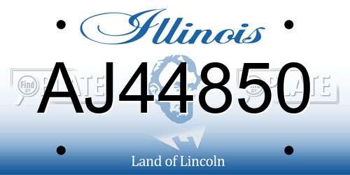 AJ44850 Illinois License Plate