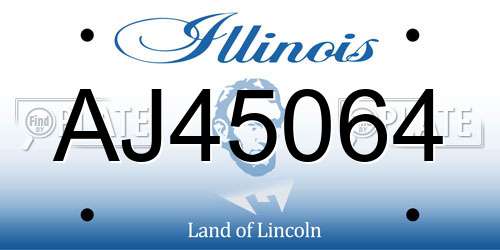AJ45064 Illinois License Plate