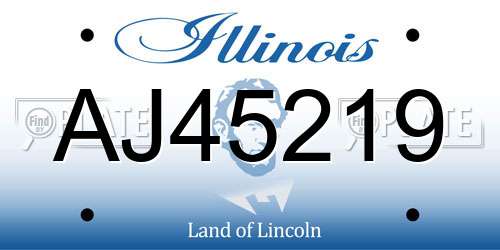 AJ45219 Illinois License Plate