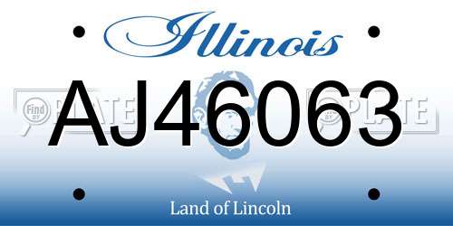 AJ46063 Illinois License Plate