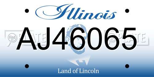 AJ46065 Illinois License Plate