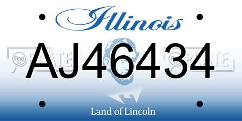 AJ46434 Illinois License Plate