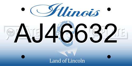 AJ46632 Illinois License Plate