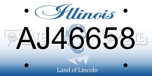 AJ46658 Illinois License Plate
