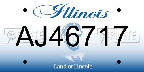 AJ46717 Illinois License Plate