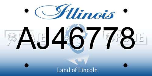 AJ46778 Illinois License Plate