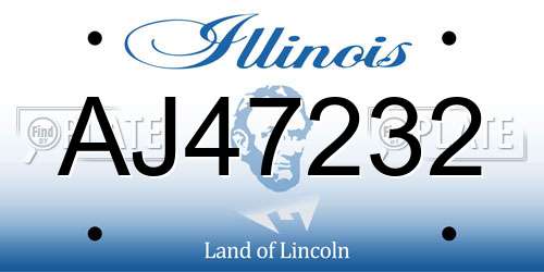 AJ47232 Illinois License Plate