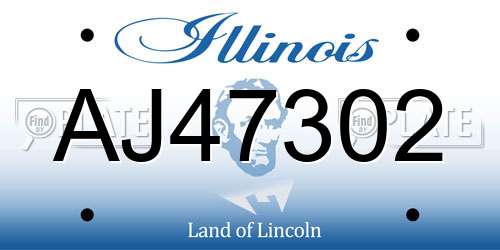 AJ47302 Illinois License Plate