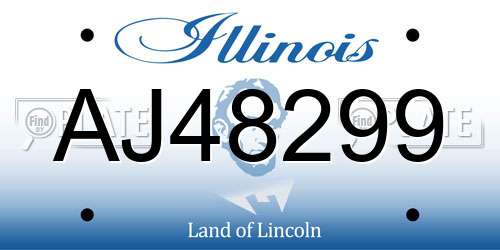AJ48299 Illinois License Plate