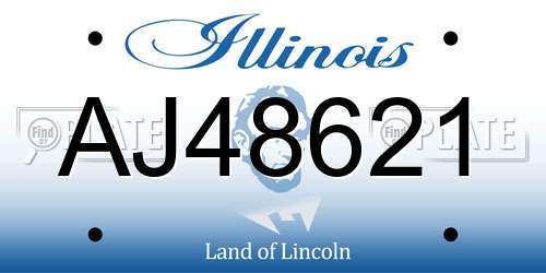 AJ48621 Illinois License Plate