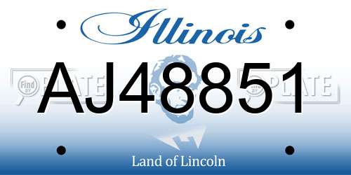 AJ48851 Illinois License Plate