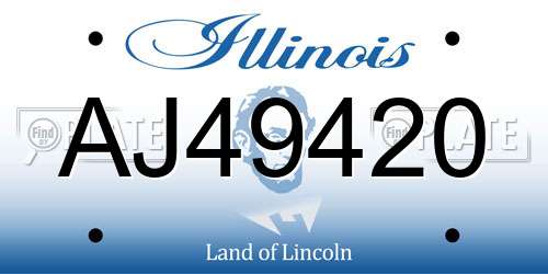 AJ49420 Illinois License Plate