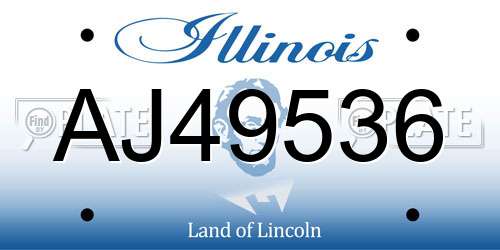 AJ49536 Illinois License Plate