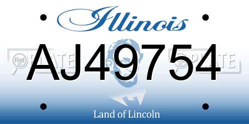 AJ49754 Illinois License Plate