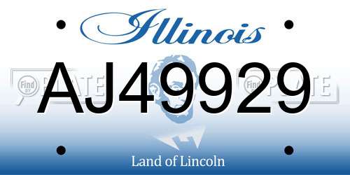 AJ49929 Illinois License Plate