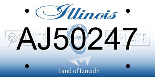 AJ50247 Illinois License Plate