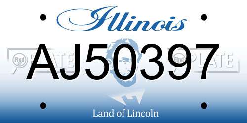 AJ50397 Illinois License Plate