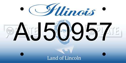 AJ50957 Illinois License Plate