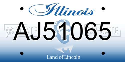 AJ51065 Illinois License Plate