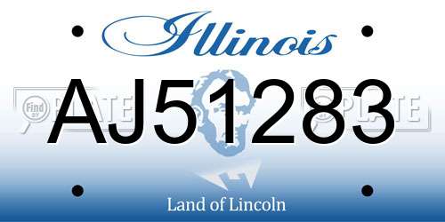 AJ51283 Illinois License Plate