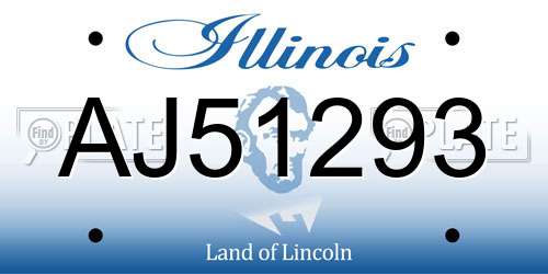AJ51293 Illinois License Plate