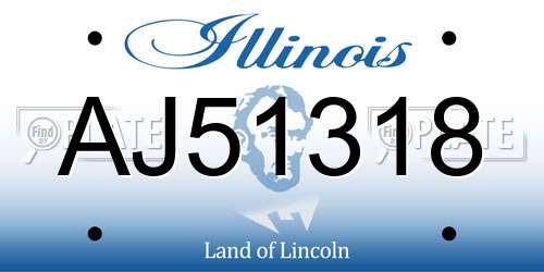AJ51318 Illinois License Plate