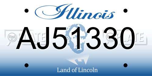 AJ51330 Illinois License Plate