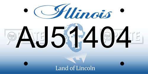 AJ51404 Illinois License Plate
