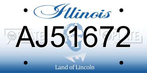 AJ51672 Illinois License Plate