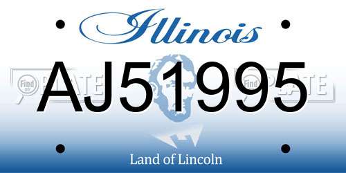 AJ51995 Illinois License Plate