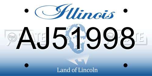 AJ51998 Illinois License Plate