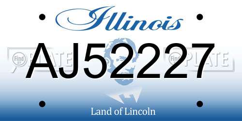 AJ52227 Illinois License Plate