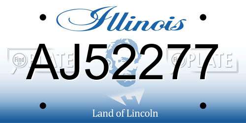 AJ52277 Illinois License Plate