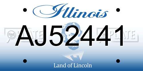 AJ52441 Illinois License Plate