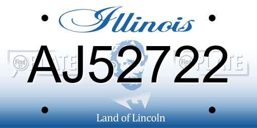 AJ52722 Illinois License Plate